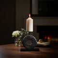 Small Charred Black Mango Wood Log Candle Holder