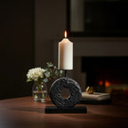 Small Charred Black Mango Wood Log Candle Holder