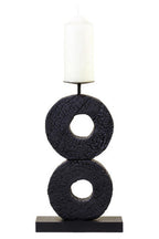Large Charred Black Mango Wood Log Candle Holder
