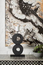 Large Charred Black Mango Wood Log Candle Holder