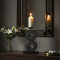 Large Charred Black Mango Wood Log Candle Holder