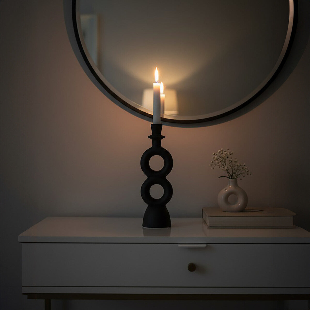 Large Black Candle Holder