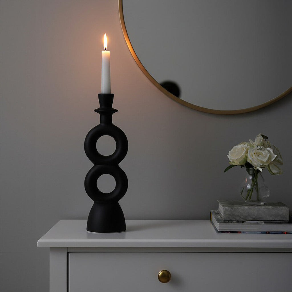 Large Black Candle Holder