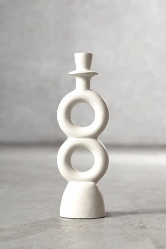 Large Cream Candle Holder