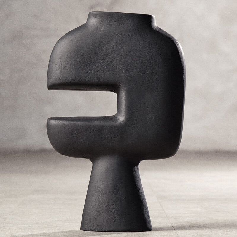 Abstract Large Black Vase