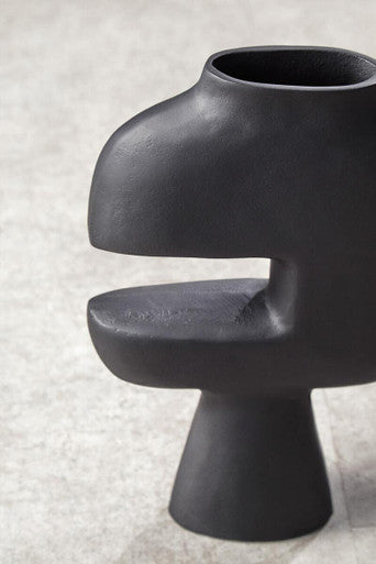 Abstract Large Black Vase
