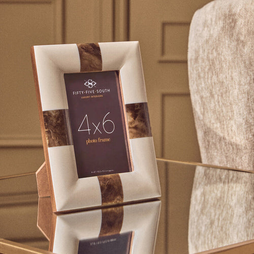 4in x 6in Cream and Brown Finish Photo Frame