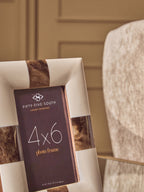 4in x 6in Cream and Brown Finish Photo Frame