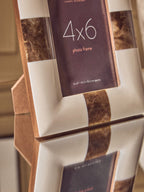4in x 6in Cream and Brown Finish Photo Frame
