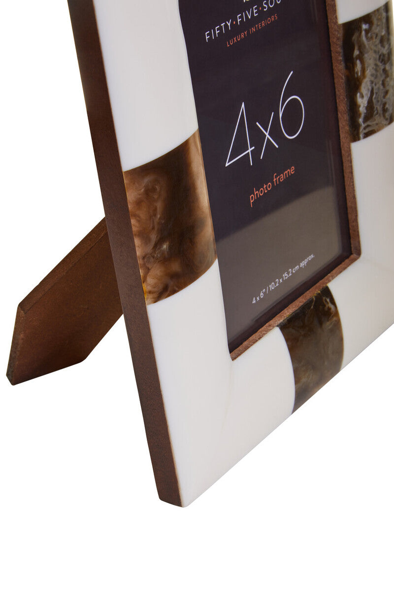 4in x 6in Cream and Brown Finish Photo Frame