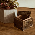 Brown and Black Finish Dice Box with Five Dice