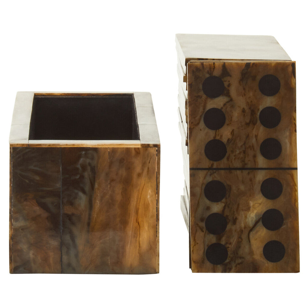 Brown and Black Finish Domino Set