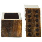 Brown and Black Finish Domino Set