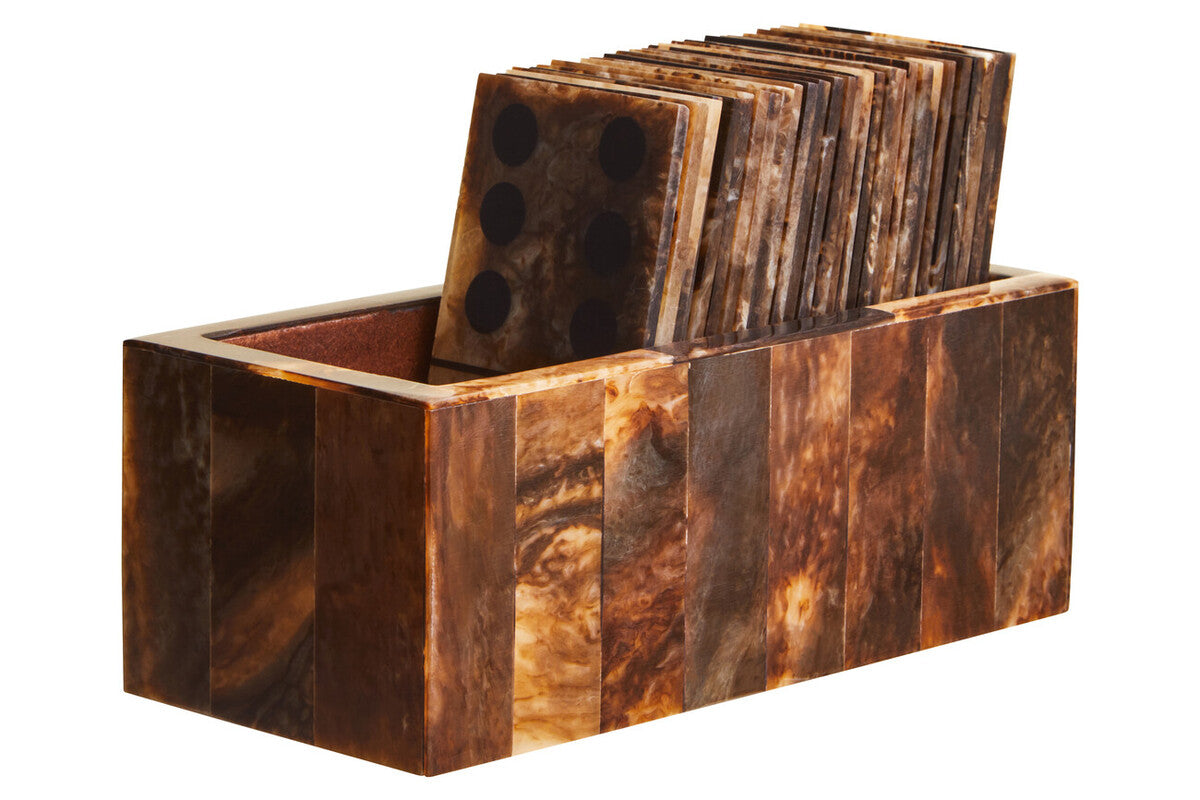 Brown and Black Finish Domino Set