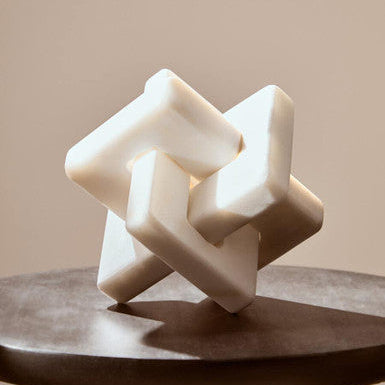 White Marble Knot Sculpture