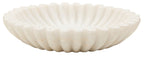 Small White Fluted Marble Bowl
