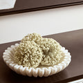 Small White Fluted Marble Bowl