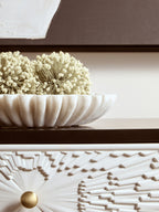 Small White Fluted Marble Bowl
