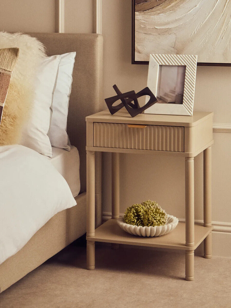 Small White Fluted Marble Bowl