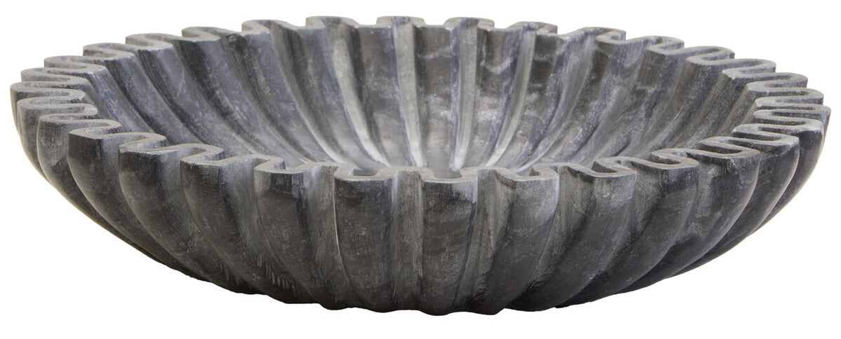Small Grey Fluted Marble Bowl