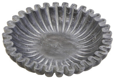 Small Grey Fluted Marble Bowl