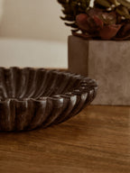 Small Grey Fluted Marble Bowl