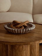 Large Grey Fluted Marble Bowl