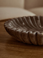 Large Grey Fluted Marble Bowl