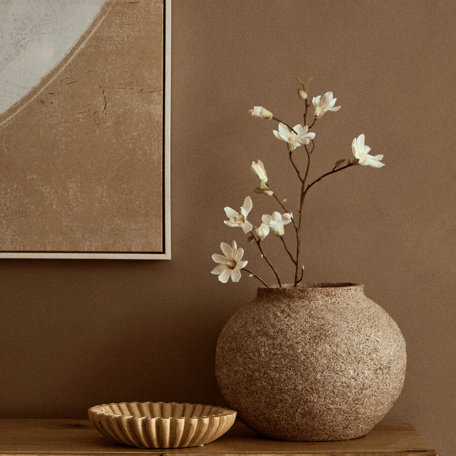 Small Ochre Fluted Marble Bowl