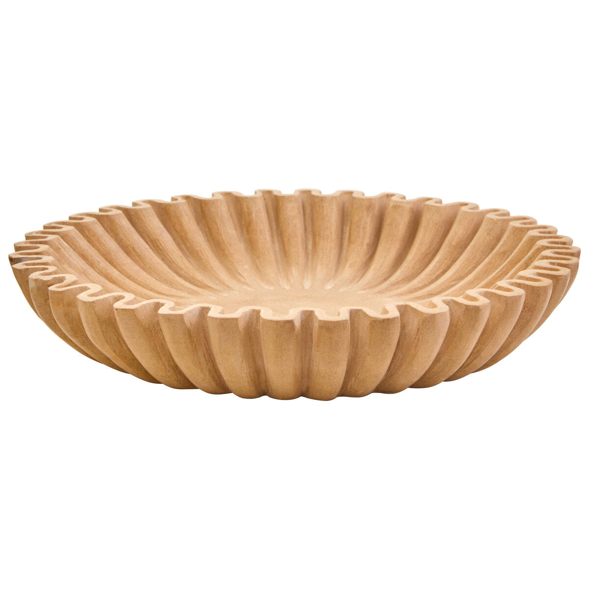 Large Ochre Fluted Marble Bowl