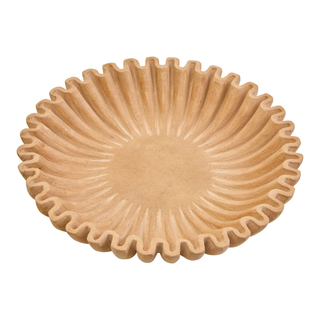 Large Ochre Fluted Marble Bowl