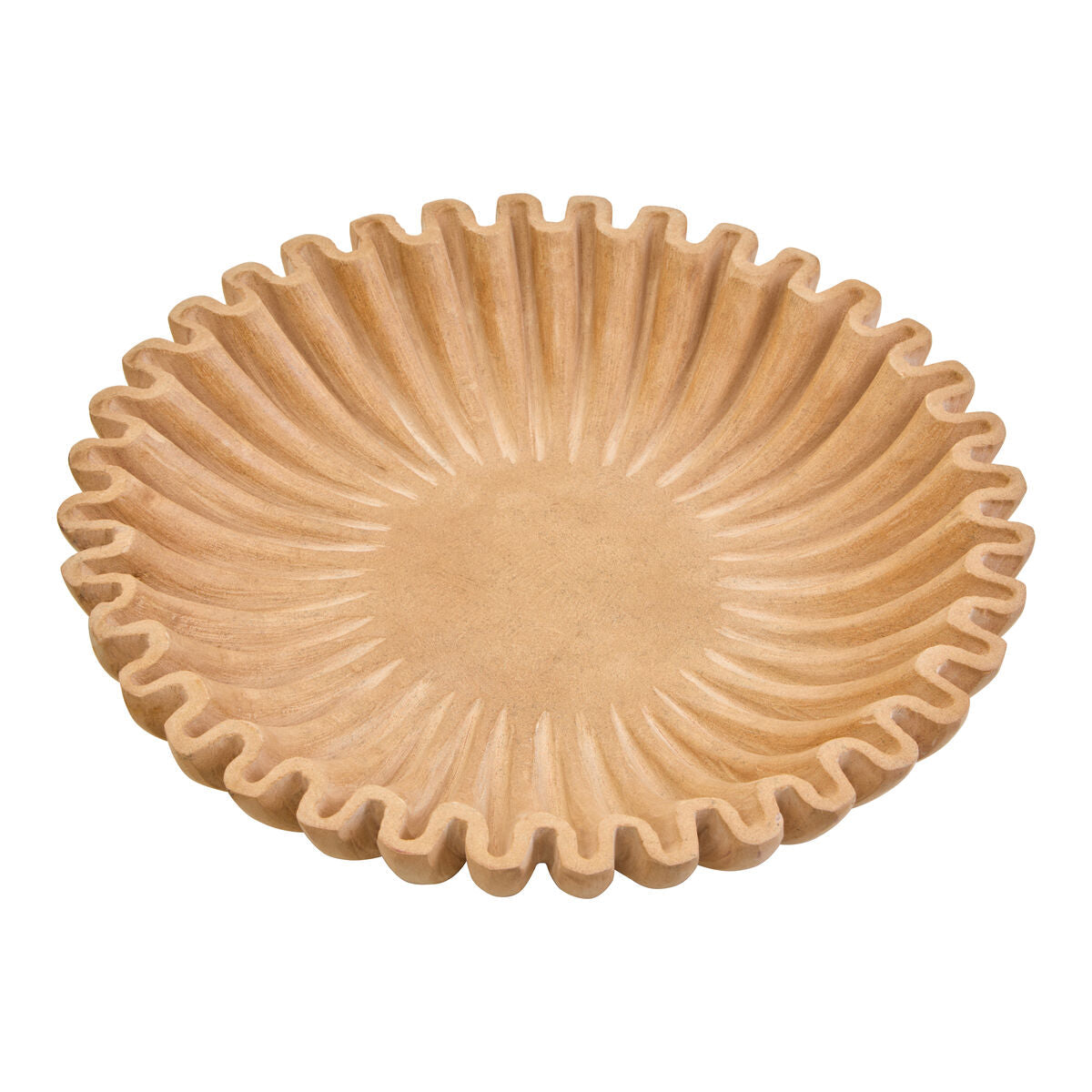 Large Ochre Fluted Marble Bowl