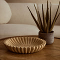 Large Ochre Fluted Marble Bowl