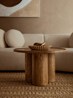 Large Ochre Fluted Marble Bowl