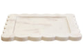 White Marble Square Large Tray with Scallop Edges