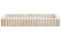 Rectangular White Fluted Marble Tray