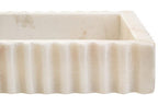 Rectangular White Fluted Marble Tray