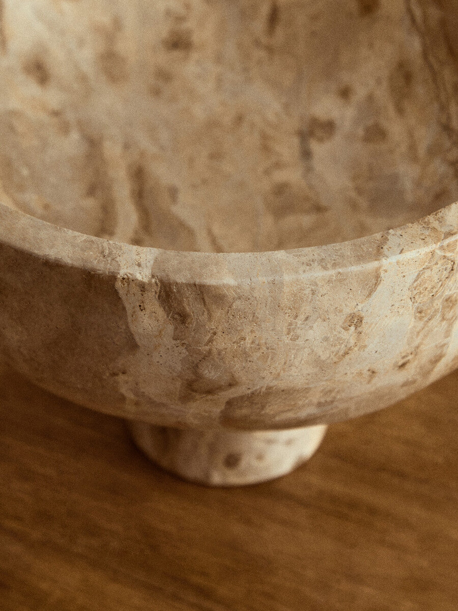 Chocolate Marble Pedestal Bowl