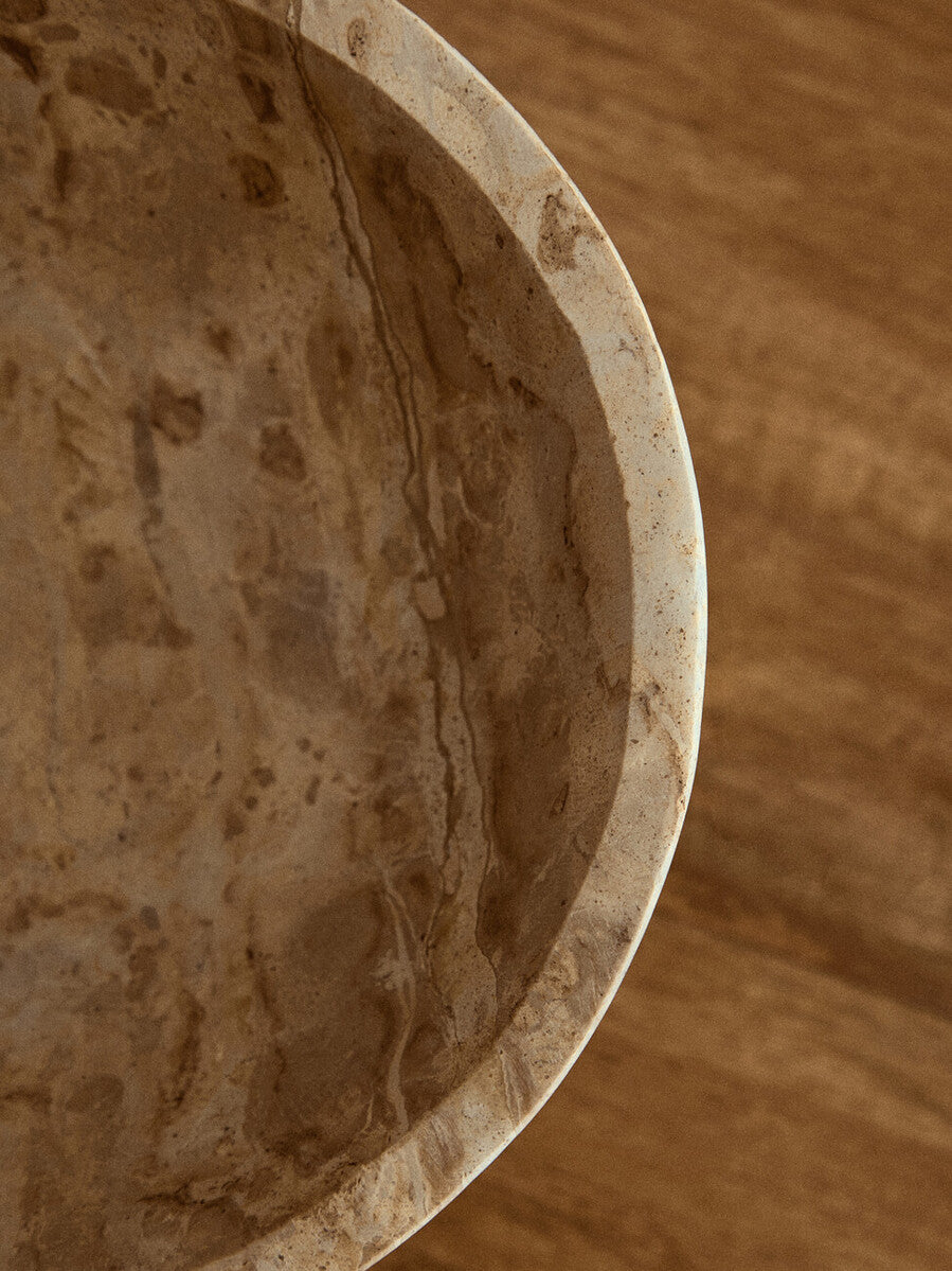 Chocolate Marble Pedestal Bowl