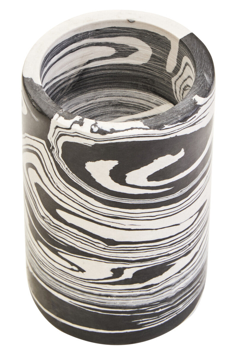 Black and White Marble Two Way Candle Holder