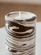 Black and White Marble Two Way Candle Holder
