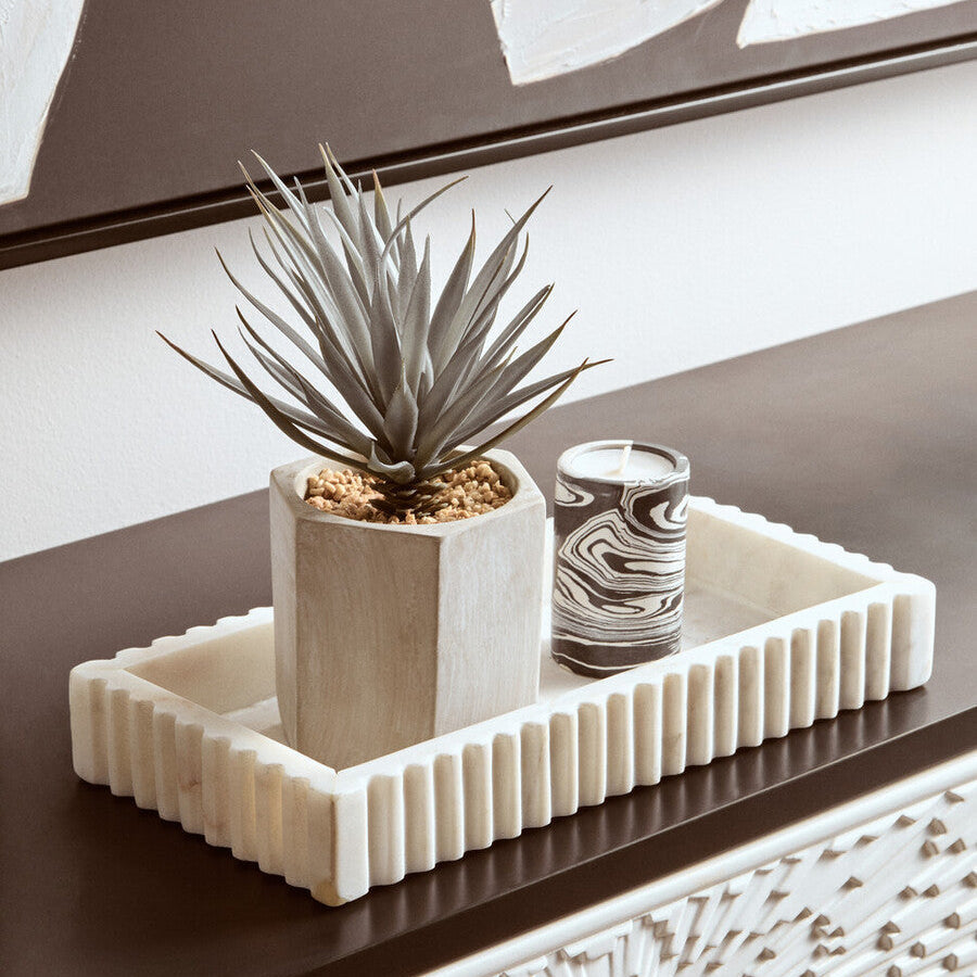 Black and White Marble Two Way Candle Holder