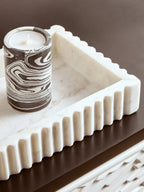 Black and White Marble Two Way Candle Holder