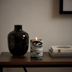 Black and White Marble Two Way Candle Holder