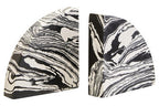 Black and White Marble Set of Two Bookends