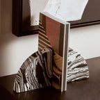 Black and White Marble Set of Two Bookends