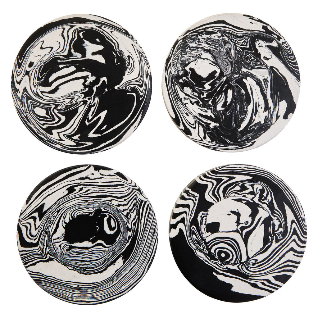 Set of 4 Black and White Marble Coasters