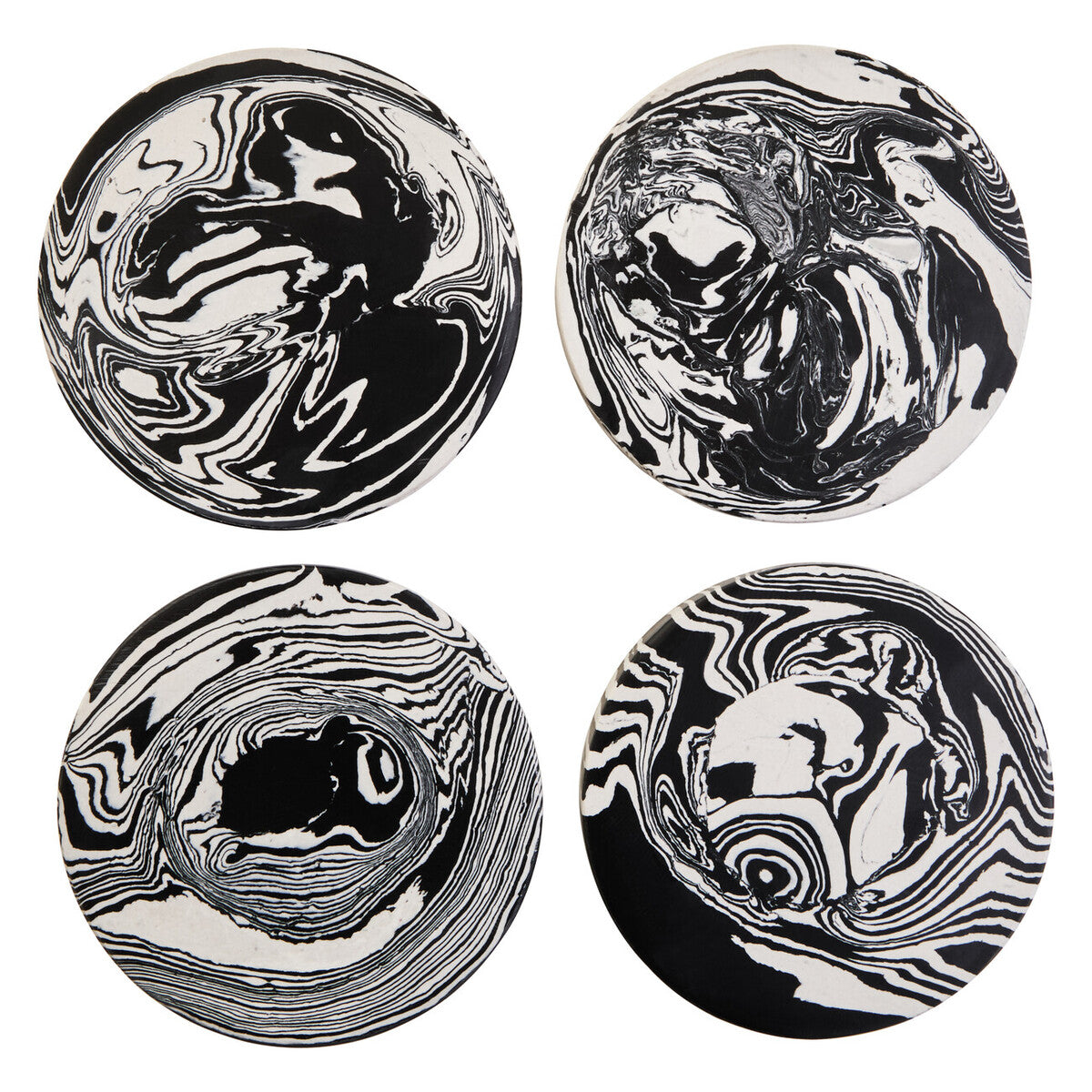 Set of 4 Black and White Marble Coasters