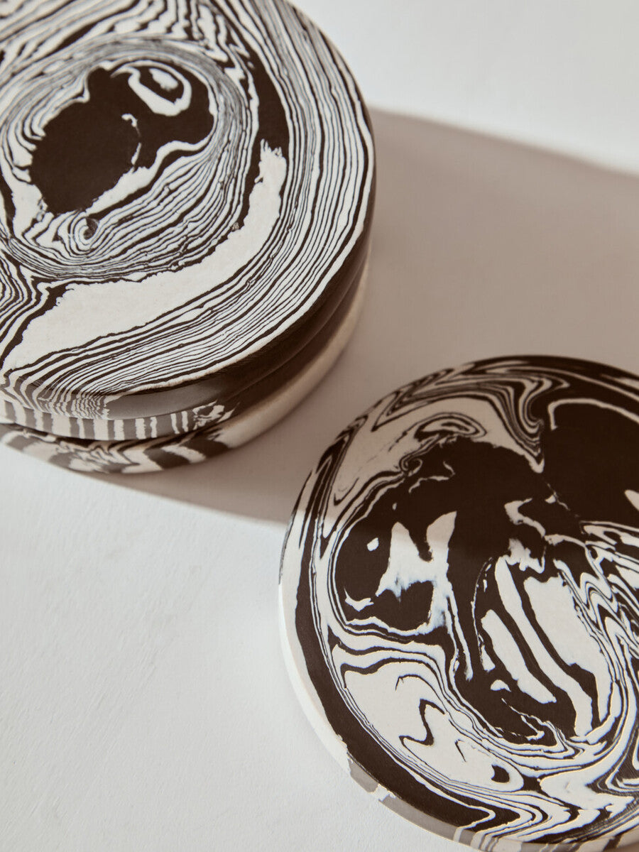 Set of 4 Black and White Marble Coasters