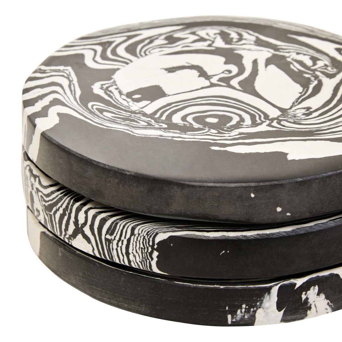 Set of 4 Black and White Marble Coasters